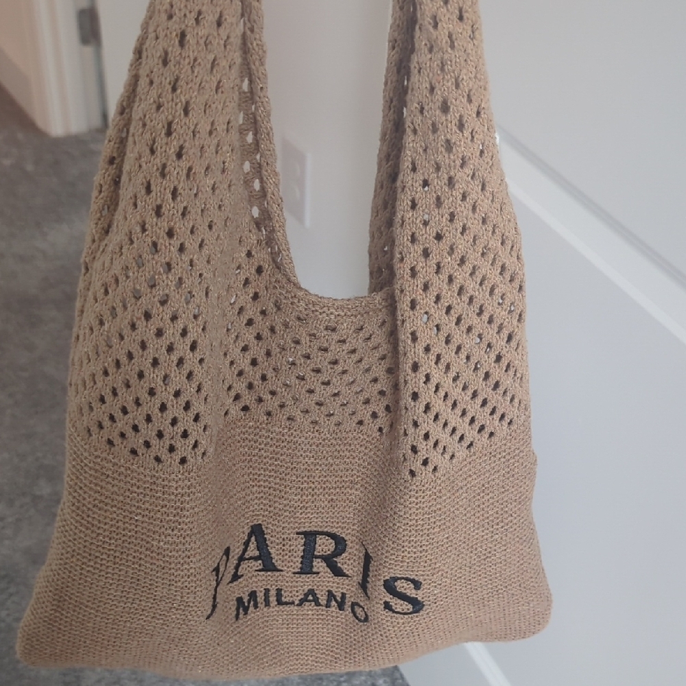 Brown Mesh Tote Bag - Picture 5 of 7